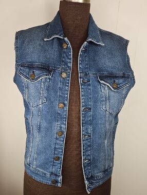 Only & Sons Denim Vest Size M biker Hippie Rocker Trucker
